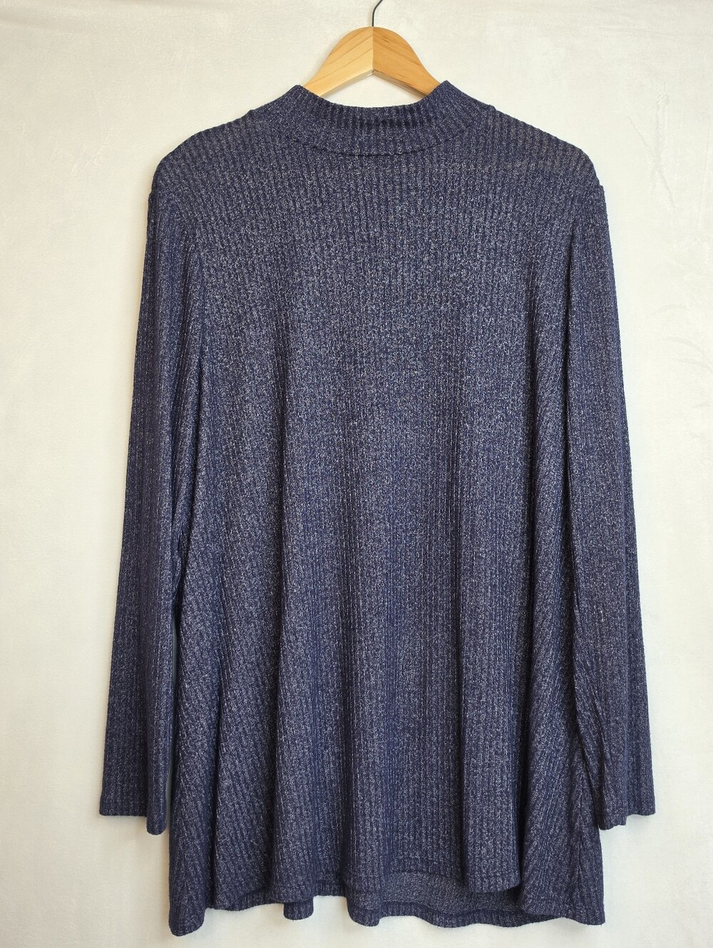 Lane Bryant Metallic Ribbed Knit Mock Neck Tunic Top | Size 18/20